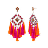 Nakhrali Coloured Tassels Enameled Earrings