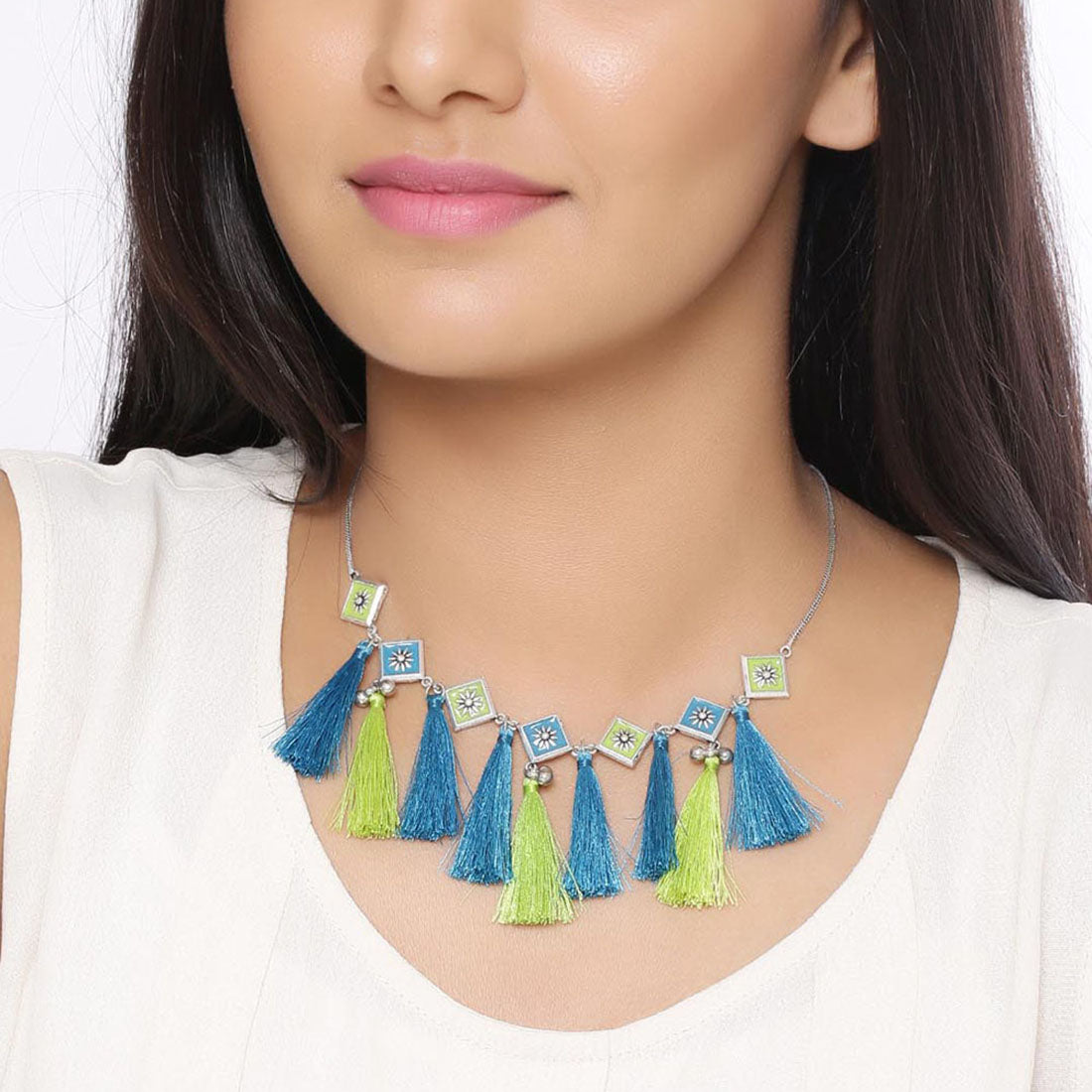 Nakhrali Lightly Embellished Tassels Necklace