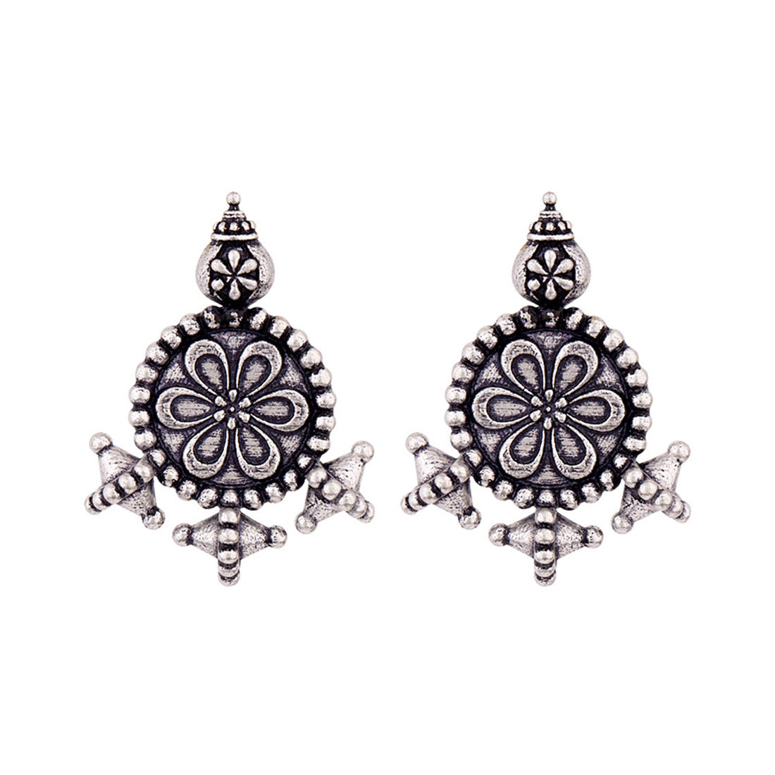Nayantara Flower Motif Embossed Earrings