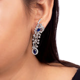 Bezel Casual CZ Gems Drop Earrings