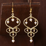 Jaali Pearl Gold Plated Drop Earrings