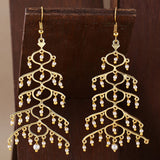 Jaali Pearl Layered Drop Style earrings