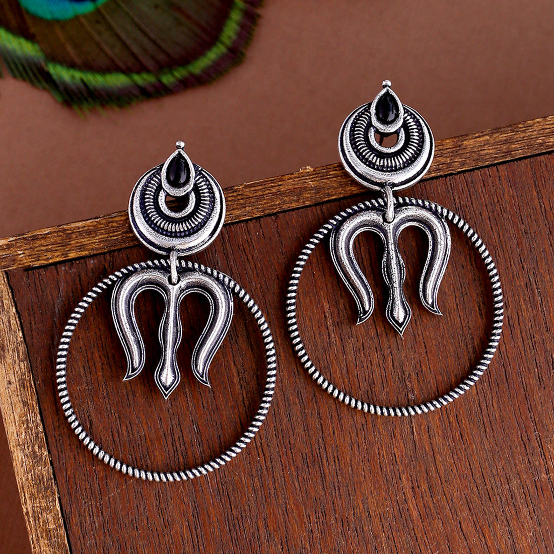 Durga Bindu and Trishul Earrings