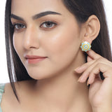 Gwalior Gold Toned Floral Stud Earrings
