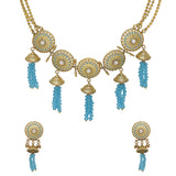 Gwalior Circles and Tassels Drop Necklace Set