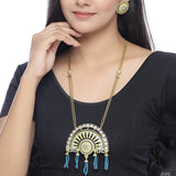 Gwalior Gold Toned Half-Dome Necklace Set