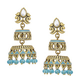 Gwalior Cutwork Design Layered Jhumka Earrings