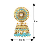 Gwalior Dome Enameled Jhumka Earrings