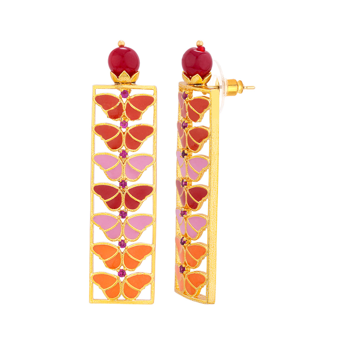 Butterfly Orange Dangler Earrings