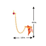 Butterfly Kiss Drop Chain Orange Earrings