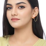 Butterfly Kiss Drop Chain Orange Earrings