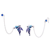 Butterfly Kiss Drop Chain Blue Earrings