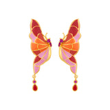 Butterfly Drop Studs - Orange