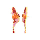Butterfly Drop Studs - Orange