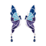 Butterfly Drop Studs - Blue