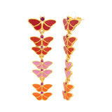 Butterfly Garden Orange Dangler Earrings -