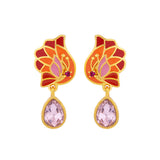 Butterfly Dew Drop Pink Earrings