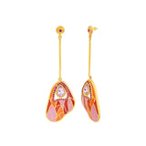 Dancing Butterfly Orange Drop Earrings