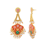 Tahira Orange Bloom Chandelier Earrings