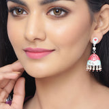 Tahira Enameled Jhumka Drop Earrings