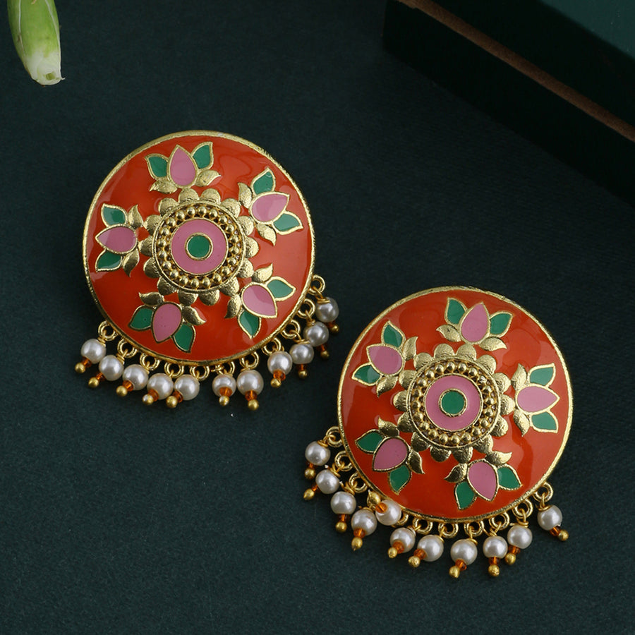Tahira Pink Lotus Studs