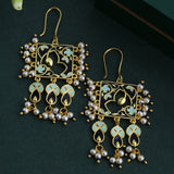 Tahira Cutwork Royal Black Earrings