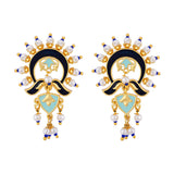 Tahira Sunrise Blue-Gold Earrings