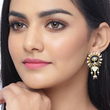 Tahira Sunrise Blue-Gold Earrings