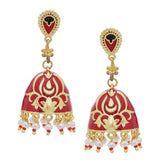 Tahira Enameled Brass Jhumka Earrings