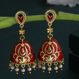 Tahira Enameled Brass Jhumka Earrings
