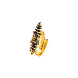 Temple of Love Scroll Motif Statement Ring