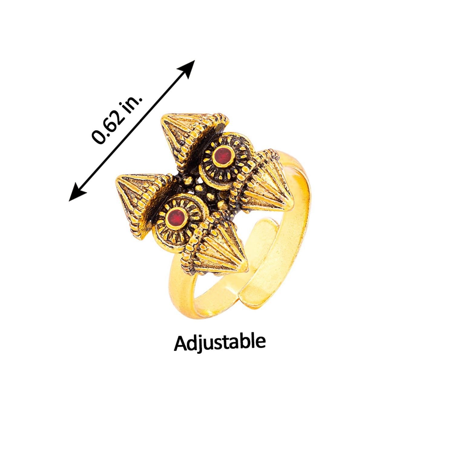 Temple of Love Tribal Motifs Statement Ring