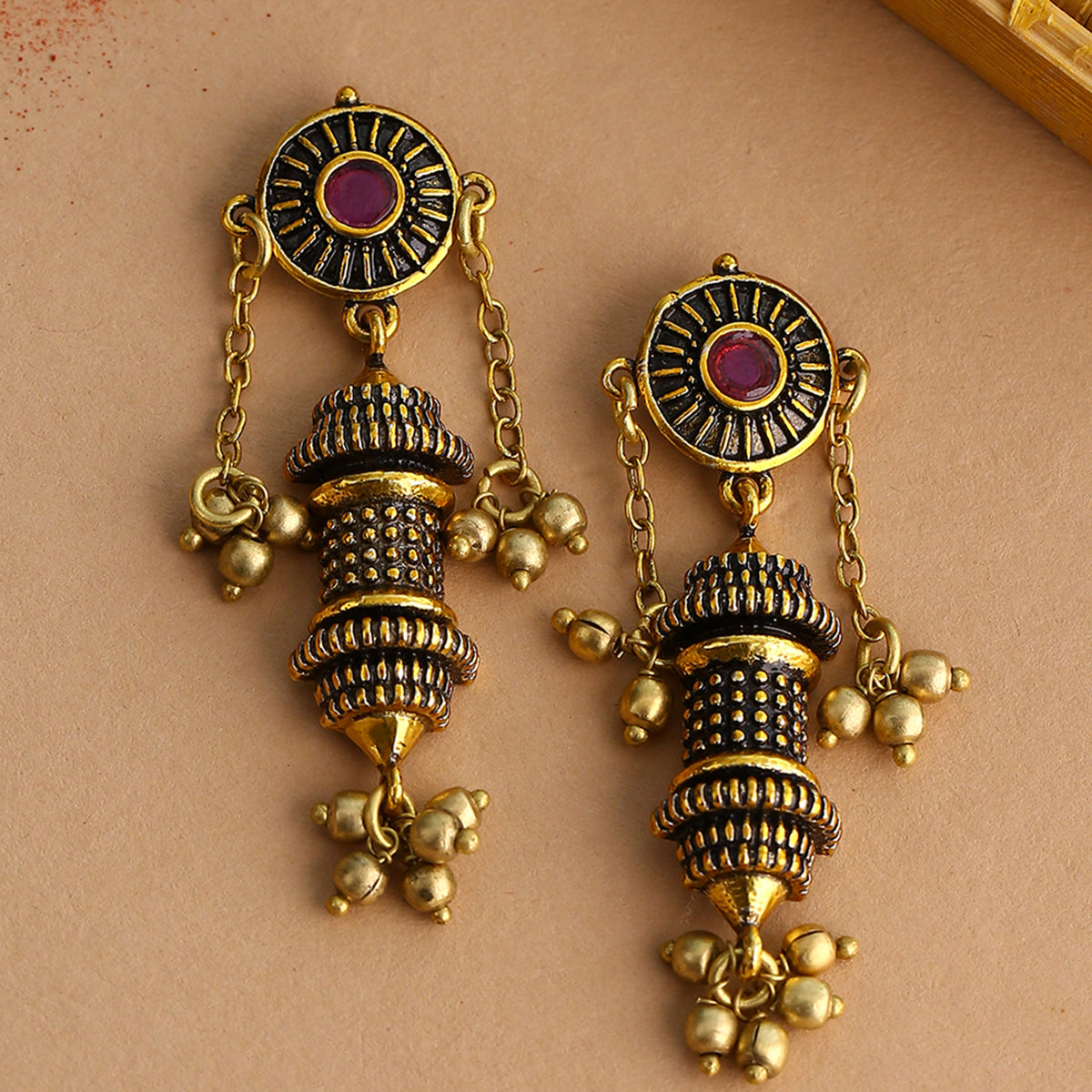 Temple of Love Lightly Embellished Drop Earrings