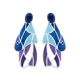 Butterfly Blue Enameled Earrings