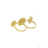 Truck Art Gold Plated Floral Dual-Finger Ring
