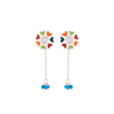 Truck Art Colourful Floral Motif Earrings