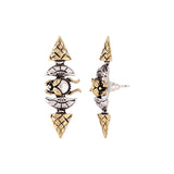 Cleopatra Scarab Motif Brass Earrings