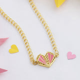 Mi Amore Enameled Geometric Heart Necklace
