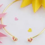 Mi Amore Pink Hearts Open Style Necklace