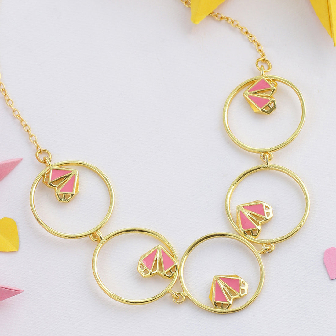Mi Amore Hearts in Circles Necklace