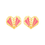 Mi Amore Edgy Hearts Stud Earrings