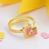 Mi Amore Adjustable Geometric Heart Ring