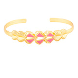 Mi Amore Enameled Geometric Motifs Cuff Bracelet