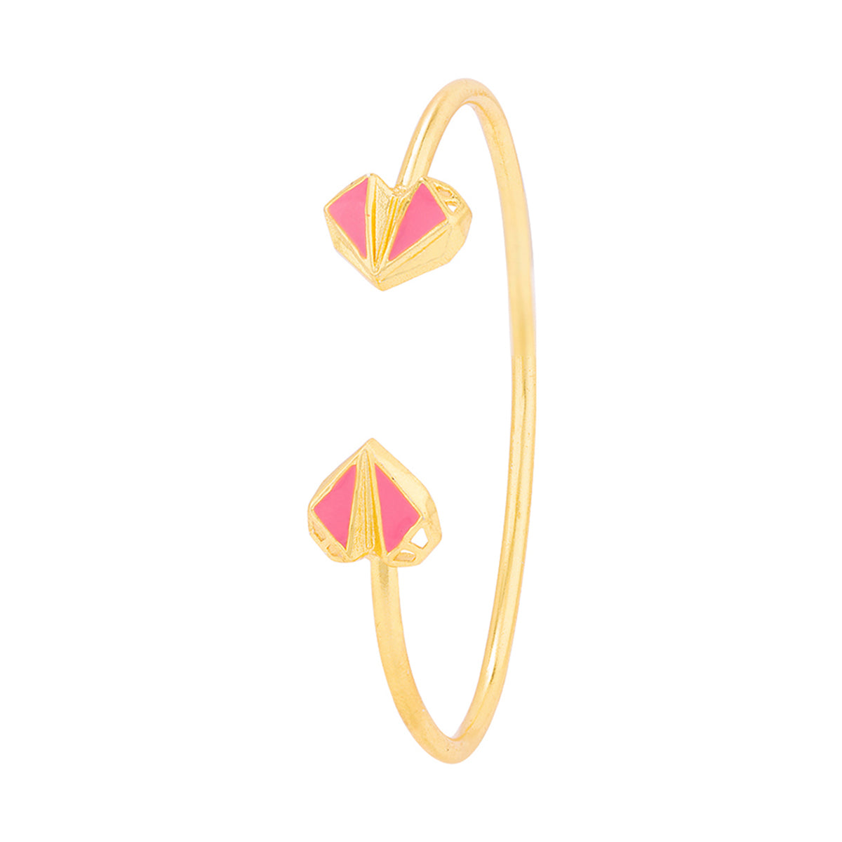 Mi Amore Two Hearts Cuff Style Bracelet