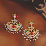Sangemarmar Enameled Ethnic Drop Earrings