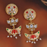 Sangemarmar Layered Lotuses Drop Earrings