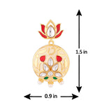 Sangemarmar Chandbali Floral Motifs Earrings