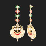 Sangemarmar Lotus Motifs Enameled Earrings