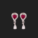 Love Knots Teardrop Cut CZ Gems Earrings