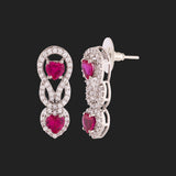 Love Knots Zircon Gemstones Embellished Drop Earrings